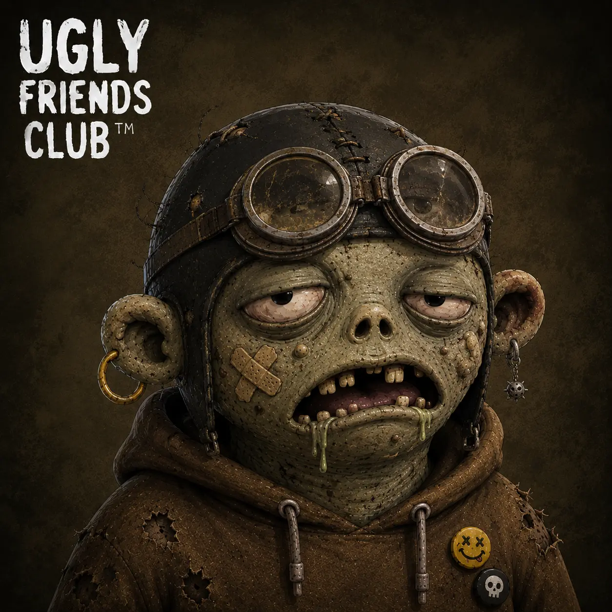 Ugly Friends Club collectible portrait AVIATOR #011